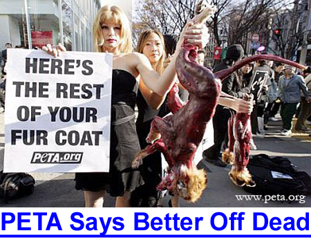 PETA SAYS BETTER OFF DEAD! Parading with dead pets, they kill the pets you protect!