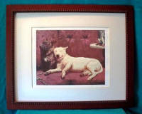 CLICK TO ENLARGE BULL TERRIER WITH SCOTTISH TERRIER PICTURE & FRAME
