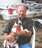 Larry Milteer and "Pip" the mascot Mini-Bull